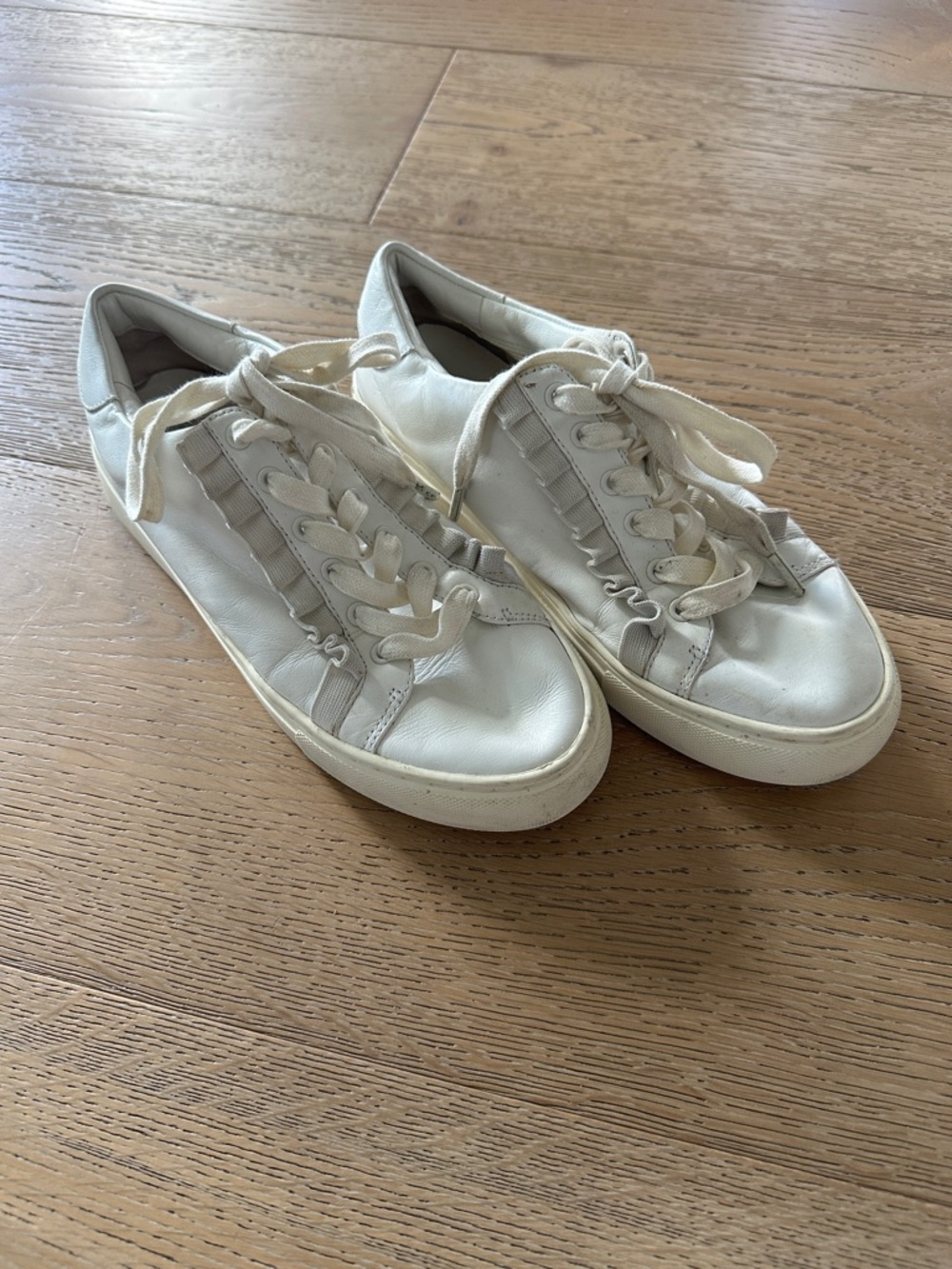 Tory Sport Ruffle Leather Lace-Up Sneakers